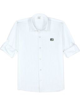 CHARCHIT - Boys Full Sleeves Textured Shirt White