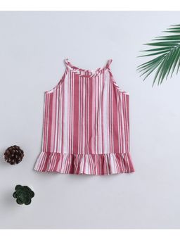 The Magic Wand - Cotton Woven Incut Stripe Printed Top Multi-Color