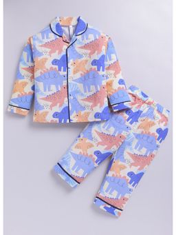 Toonyport - Kids Cotton Printed Night Suit Blue