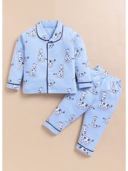 Toonyport - Kids Cotton Printed Night Suit Blue