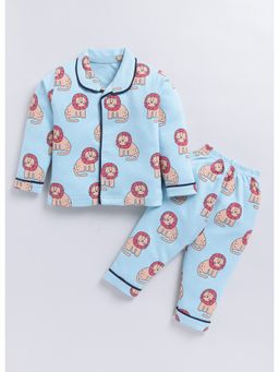 Toonyport - Kids Cotton Printed Night Suit Blue