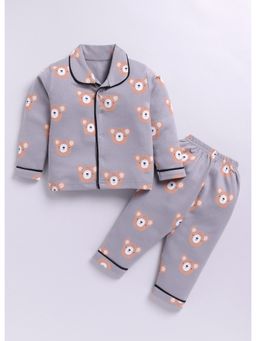 Toonyport - Kids Cotton Printed Night Suit Beige