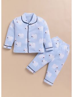 Toonyport - Kids Cotton Printed Night Suit Blue