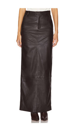 Camila Coelho - Anabella Leather Maxi Skirt