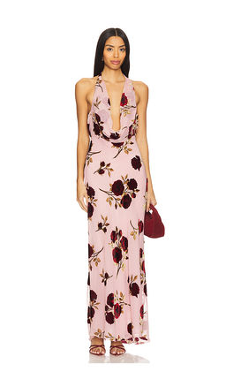 For Love & Lemons - Velvet Halter Maxi Dress