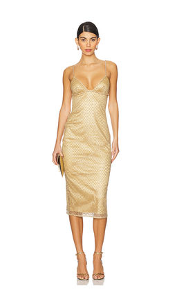 For Love & Lemons - Glitter Grid Midi Dress