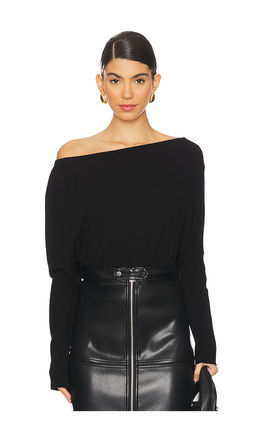 SIMKHAI - Lavina Draped Off Shoulder Sweater
