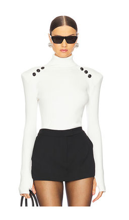 L'AGENCE - Reeves Button Detail Turtleneck Sweater