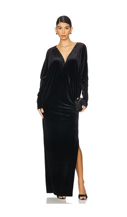 Norma Kamali - Dolman Velvet Wrap Gown