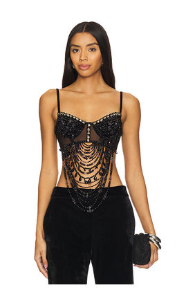 Patbo - Beaded Velvet Lace Bralette