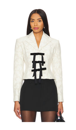 Yuhan Wang - Floral Lace Jacket With Bows