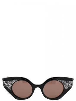 Gucci - Black Cat Eye Sequin Sunglasses.