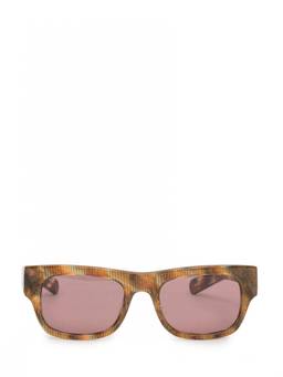 Flatlist - Brown Ribbed Rectangular Sunglasses