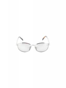 PRADA - Silver Oval Logo Sunglasses
