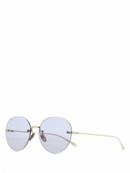 Gucci - Light Blue Gold Round Sunglasses