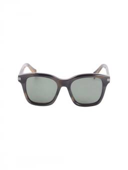 Zegna - Brown Havana Rectangular Sunglasses