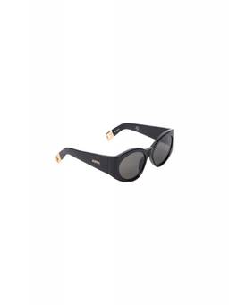JACQUEMUS - Black Oval Acetate Sunglasses