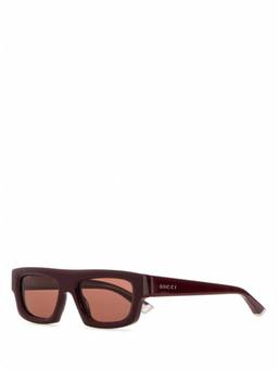 Gucci - Red Rectangular Sunglasses