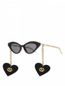 Gucci - Black Heart Charm Sunglasses