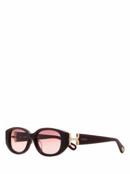 Chloe - Burgundy Logo Sunglasses
