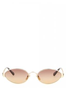 Chloe - Golden Oval Sunglasses