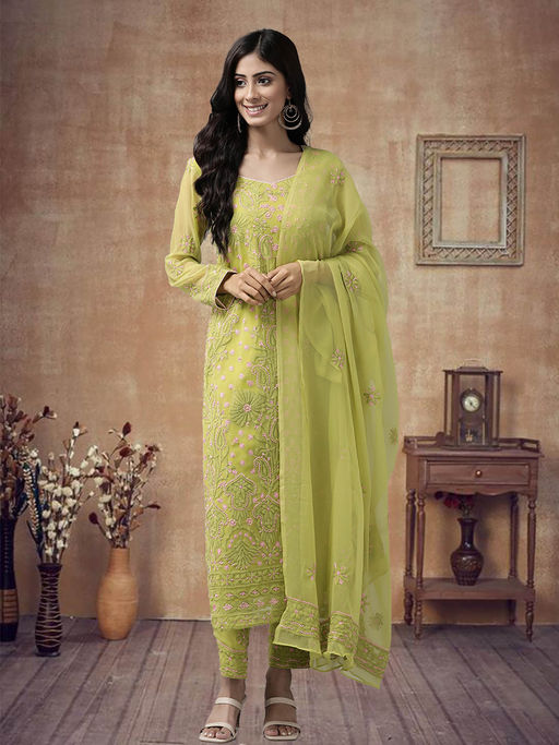 green emerald velvet dress Mehndi Green Tissue Dress – myRiti main image 1