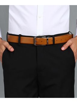 GIL - Men Leather Solid/Plain Tan Reversible Belt