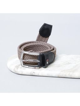 GIL - Men Nylon Spandex Textured Grey Belt