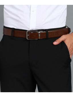 GIL - Men Leather Solid/Plain Brown Reversible Belt