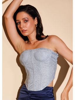 SEORAA - Blue Ruba Corset Top
