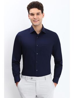 Allen Solly - Men Navy Blue Regular Fit Solid Full Sleeves Formal Shirt