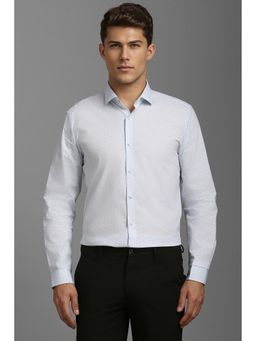 Louis Philippe - Men Blue Super Slim Fit Print Full Sleeves Casual Shirt