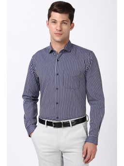 Peter England - Men Navy Blue Slim Fit Formal Shirt