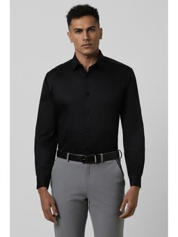 Van Heusen - Men Black Slim Fit Solid Full Sleeves Party Shirt