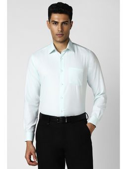 Van Heusen - Men Green Regular Fit Textured Full Sleeves Formal Shirt