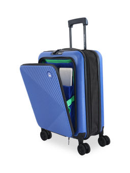 United Colors of Benetton - Blue Solid Ryzen Pro Front Opening Cabin Trolley Bag