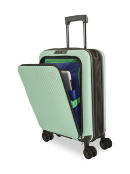United Colors of Benetton - Green Solid Ryzen Pro Front Opening Cabin Trolley Bag