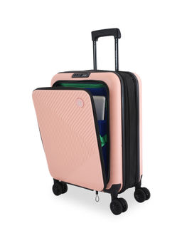 United Colors of Benetton - Pink Solid Ryzen Pro Front Opening Cabin Trolley Bag