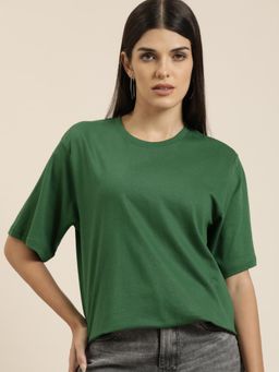 DILLINGER - Green Solid Oversized T-Shirt