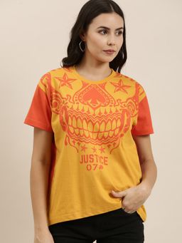 Difference of Opinion - Mustard Graphic Boxy Regular T-Shirt