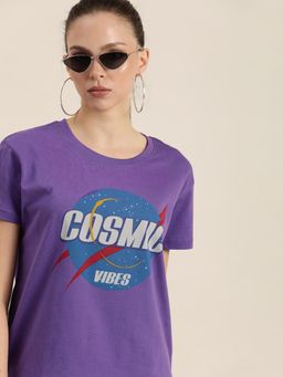 Difference of Opinion - Purple Boxy Regular T-Shirt