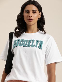 DILLINGER - White Typographic Oversized T-Shirt
