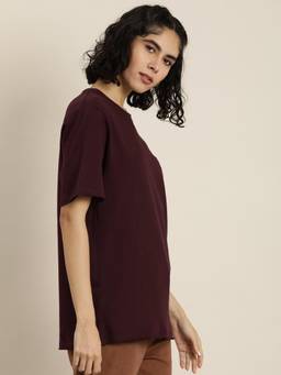 DILLINGER - Wine Solid Oversized T-Shirt
