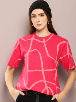DILLINGER - Pink Graphic Oversized T-Shirt