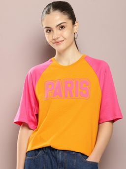 DILLINGER - Mustard Typography Oversized T-Shirt