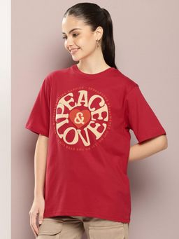 DILLINGER - Red Graphic Oversized T-Shirt