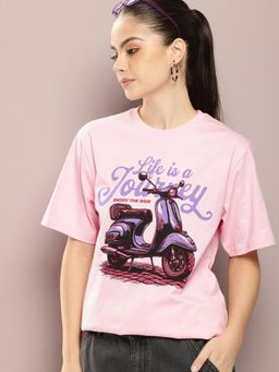 DILLINGER - Pink Graphic Oversized T-Shirt