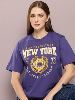 DILLINGER - Navy Blue Graphic Oversized T-Shirt