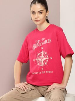 DILLINGER - Pink Graphic Oversized T-Shirt