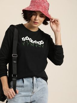 DILLINGER - Black Floral Oversized T-Shirt